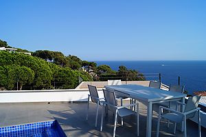 House with beautiful sea view and private pool for rent in Cala Canyelles.