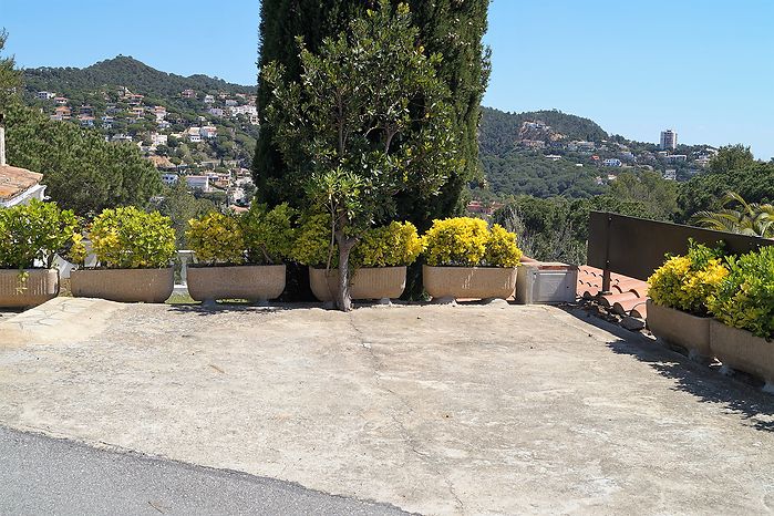 Jolie maison avec jardin fleuri en location á Cala Canyelles.