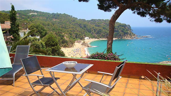 Charmantes Loft mit atemberaubendem Meerblick in Cala Canyelles zu vermieten.