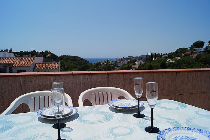 House paired,  with views to the sea in Lloret de mar