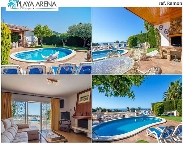 Villa en location avec piscine et jardin privée á Cala Canyelles (Lloret de Mar)